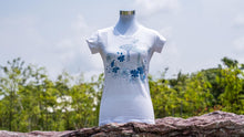 Load image into Gallery viewer, Mrtwlrt Blue Gardens Scenery Ladies’ T-shirt (White)