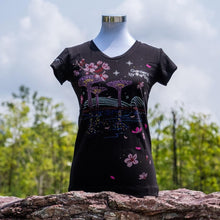 Load image into Gallery viewer, Gardens by the Bay - Ladies' Rhinestone T-Shirt Collection - GARDENSBYTHEBAYWITHSAKURALADIES_T-SHIRT_BLACK
