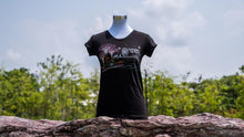 Load image into Gallery viewer, Mrtwlrt Supertrees Marine View With City Skyline Ladies’ T-shirt (Black)