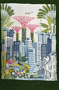 Gardens by the Bay - Merchandise Collection - Home Ware - Household - Mhwh City with Supertrees Tea Towel 