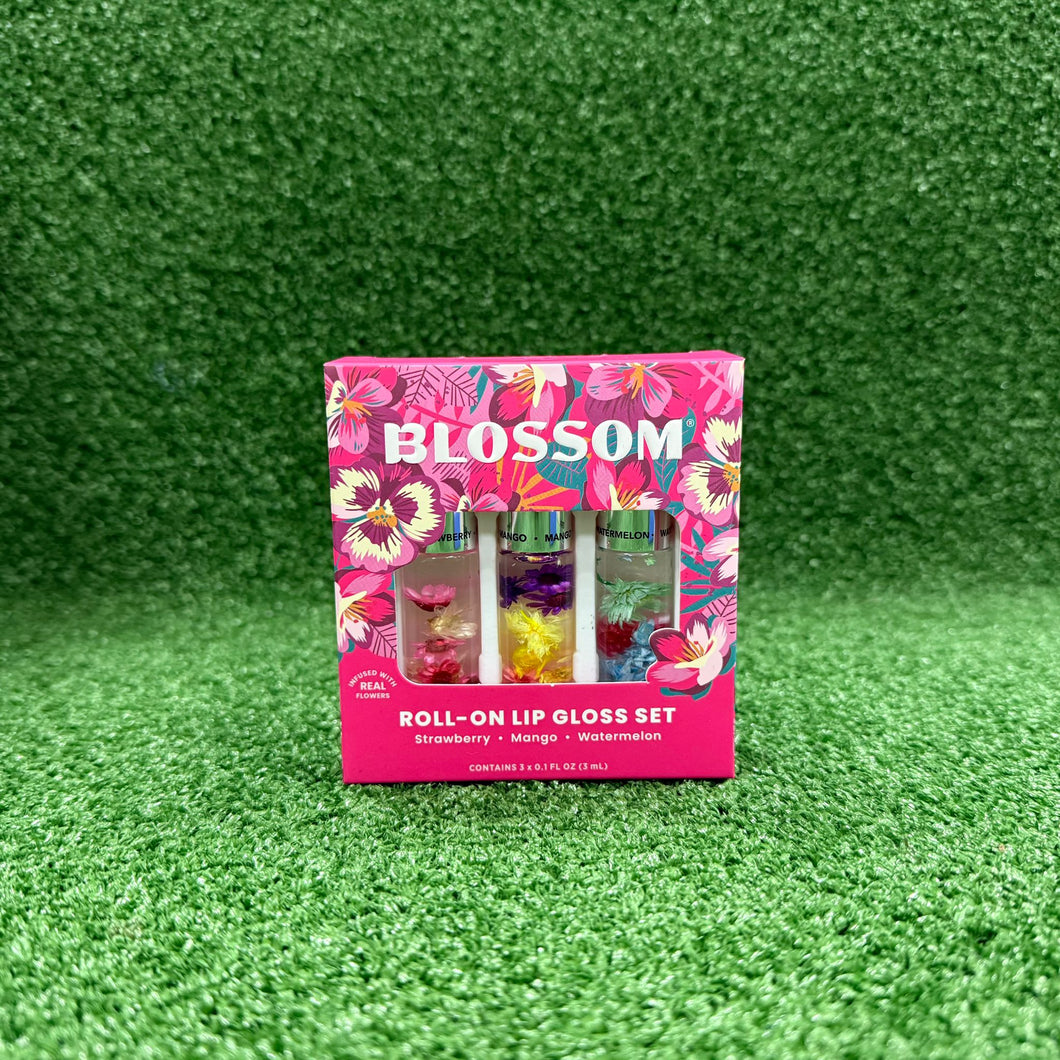 Mftb Mini Roll-On Lip Gloss 3 Piece Set  - Strawberry/ Mango/ Watermelon (0.1 fl. oz./ 3ml each)