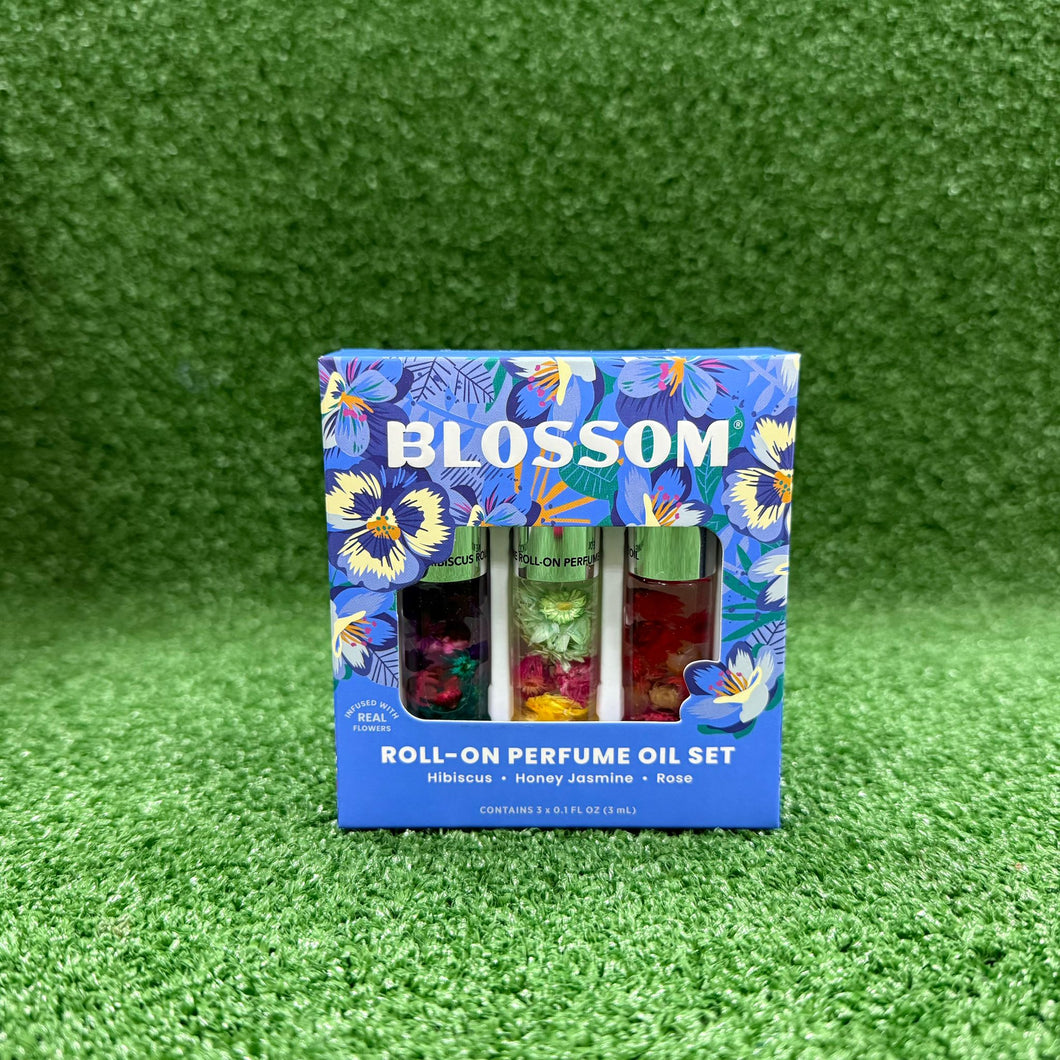 Mftb Mini Roll-On Perfume Oil 3 Piece Set  - Hibiscus /Honey Jasmine/ Rose (0.1 fl. oz./ 3ml each)