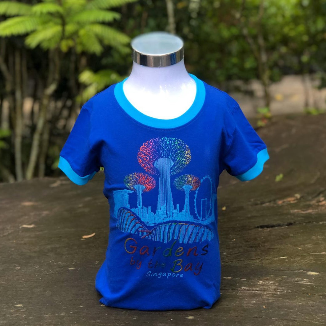 Merchandise Collection - Ready to Wear - Family T-Shirt - City in a Garden Lines Kids T-Shirt (Royal Blue)