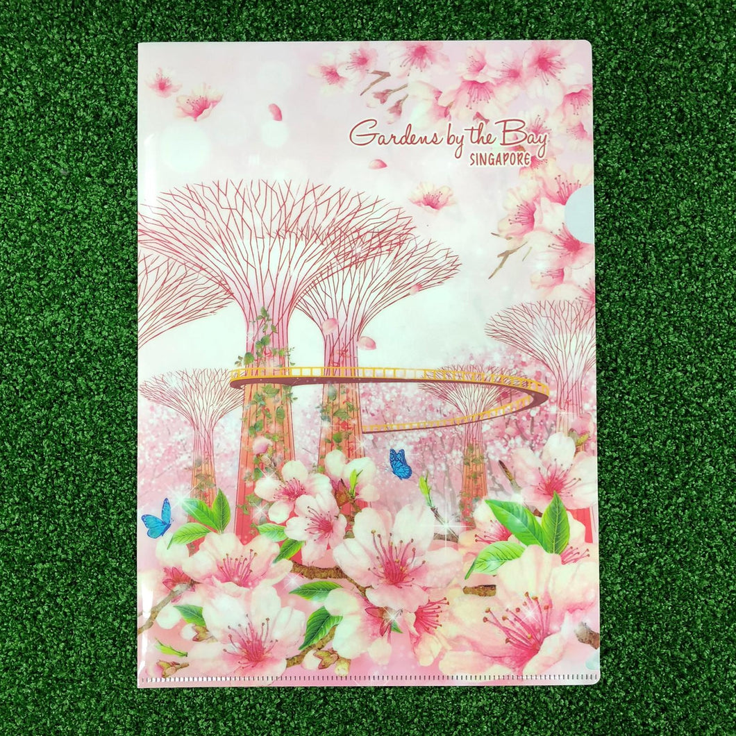 Gardens by the Bay - Merchandise Collection - Stationeries - Desktop Accessories - Gardens by the Bay Supertrees Skyway with Sakura L-Shape Folder