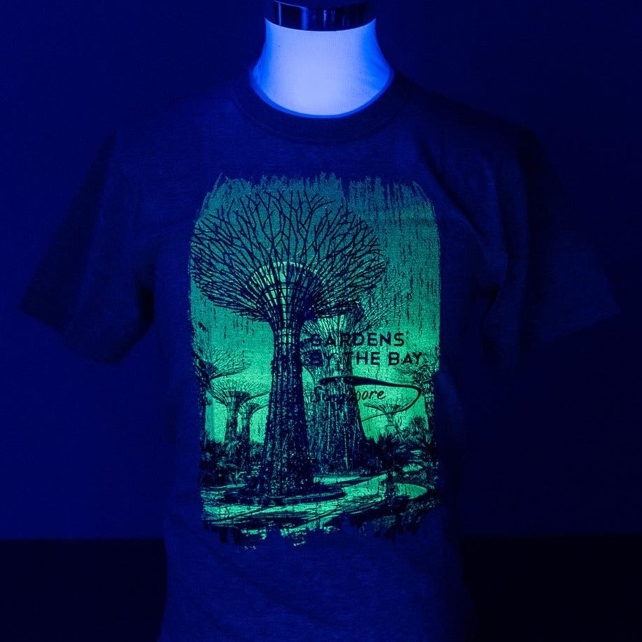 Gardens by the Bay - Glow-in-the-dark T-Shirt Collection - BRONZE SUPERTREES GLOW MEN’S T-SHIRT (GREY) 