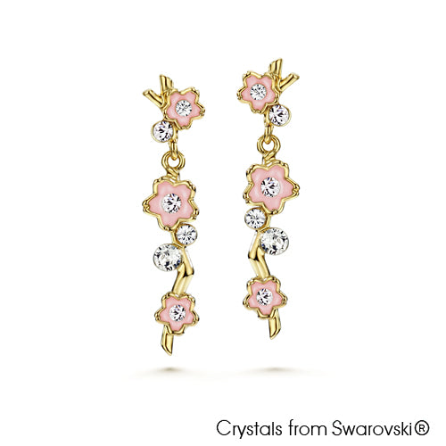 Mscj Blossom Earrings made with SWAROVSKI Crystals Rose color Gardens by the Bay eShop