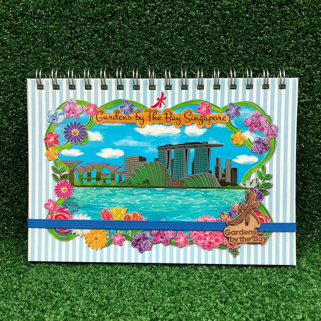 Gardens by the Bay - Merchandise Collection - Stationeries - Sustainable Wood Stationeries - City in a Garden with Singapore's Skyline A5 Notebook