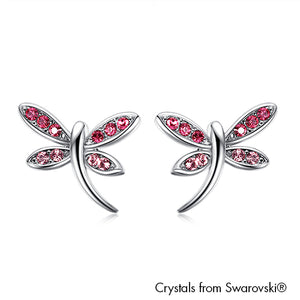 Gardens by the Bay - Costume Jewellery Collection - Dragonfly Earrings made with SWAROVSKI® Crystals - Rose color