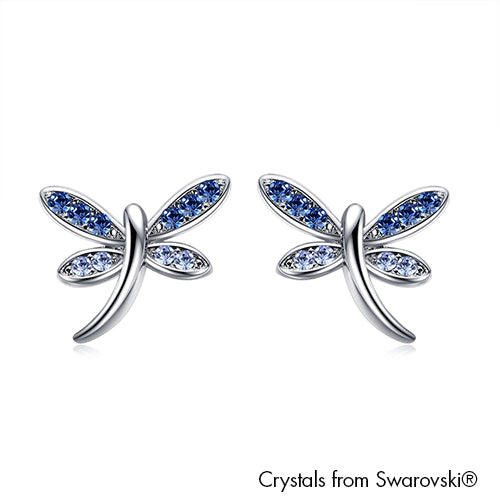 Gardens by the Bay - Costume Jewellery Collection - Dragonfly Earrings made with SWAROVSKI® CrystalDragonfly Earrings made with SWAROVSKI® Crystals - Sapphire color