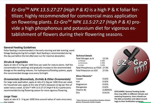 Ggssk EZ-Gro 67 Foliar (13:5:27:27)- Orchid fertilizer (400 g)  Flowering