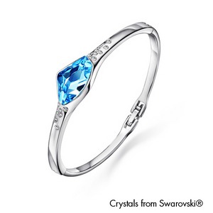 Gardens by the Bay - Costume Jewellery Collection - Fancy Bangle made with SWAROVSKI® Crystals - Aquamarine color