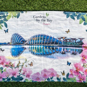 Gardens by the Bay - Floral Collection - GARDENS BY THE BAY MARINE WITH FLORAL TEA TOWEL