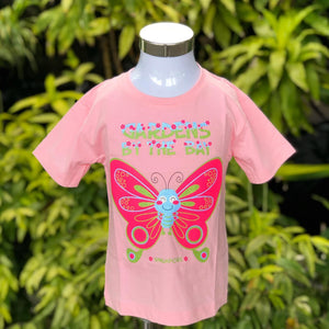 Gardens by the Bay - Merchandise Collection -  Children - Kids Apparels -  Butterfly Kids T-Shirt (Pink)