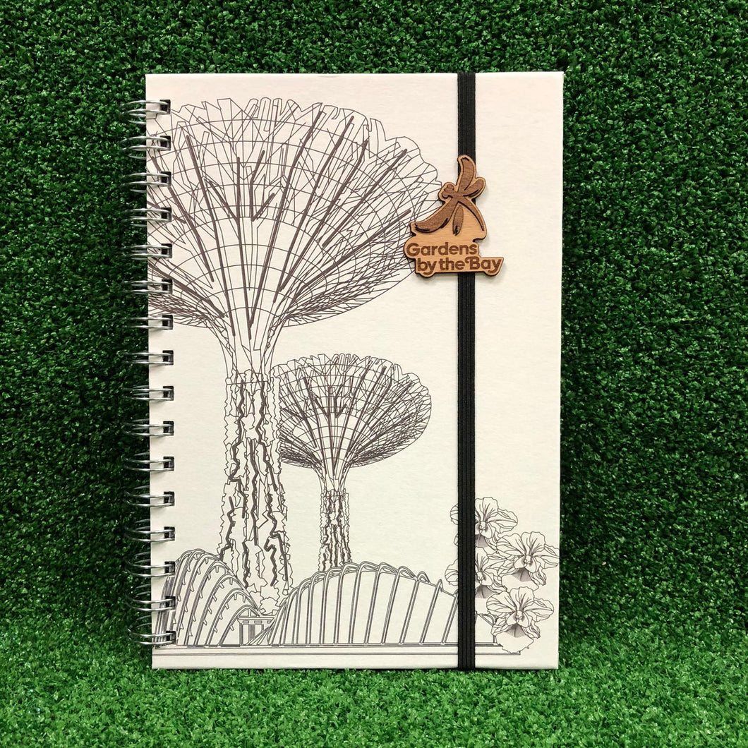 Gardens by the Bay - Merchandise Collection - Stationeries - Sustainable Wood Stationeries - Gardens Scenery A5 Notebook