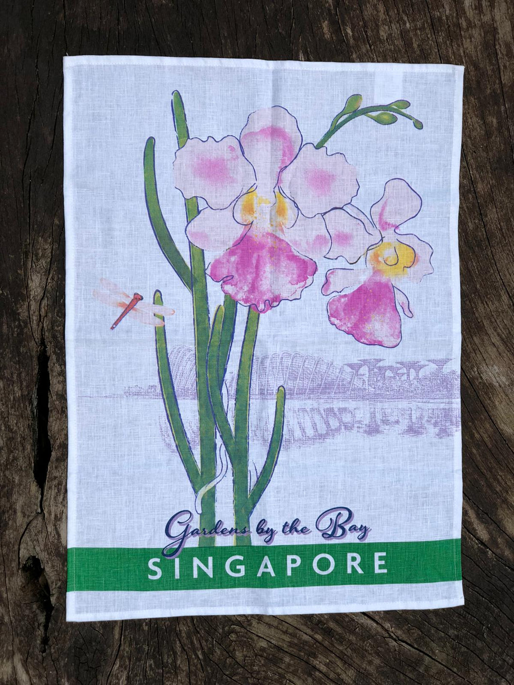 Gardens by the Bay - Merchandise Collection - Home Ware - Household -  Gardens Scenery with Vanda Miss Joaquim Tea Towel