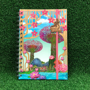 Gardens by the Bay - Merchandise Collection - Stationeries - Sustainable Wood Stationeries - Gardens with Sakura A5 Notebook