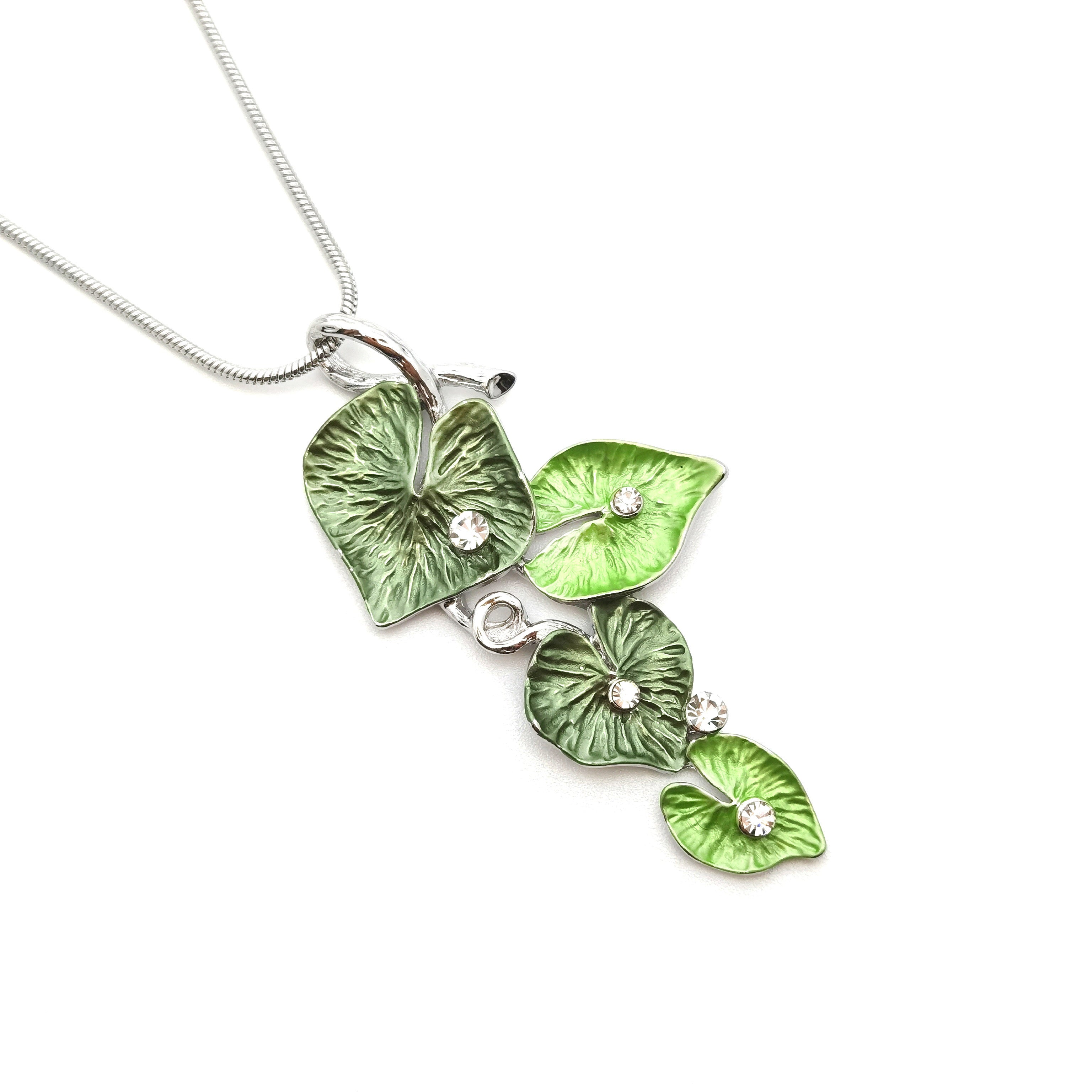 新品Eaphi LEAF NECKLACE GreenHeartShapedLeafNecklace_3