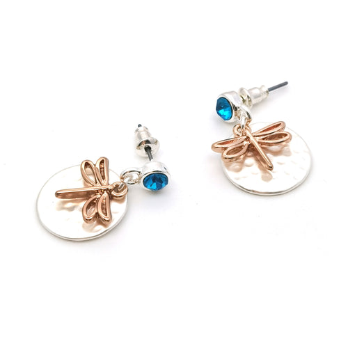Gardens by the Bay - Fashion Costume Jewellery - Metallic Bronze Dragonfly Earrings