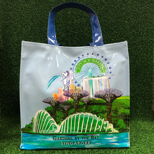 Gardens by the Bay - Merchandise Collection - Bags and Pouches - PVC Tote Bag City in a Garden (Baby Blue)