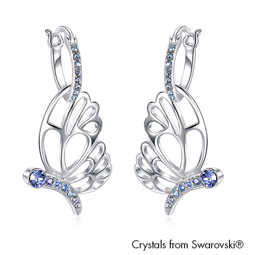 Gardens by the Bay - Costume Jewellery Collection - Papillion Earrings made with SWAROVSKI® Crystals - Aquamarine color