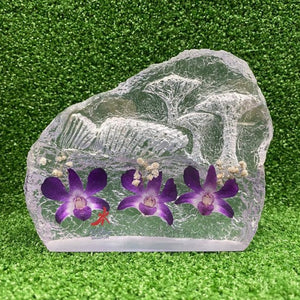 Gardens by the Bay - Supertree Preserved Orchid Collection - SCENERY PRESERVED DENDROBIUM ORCHID PAPERWEIGHT (LARGE)