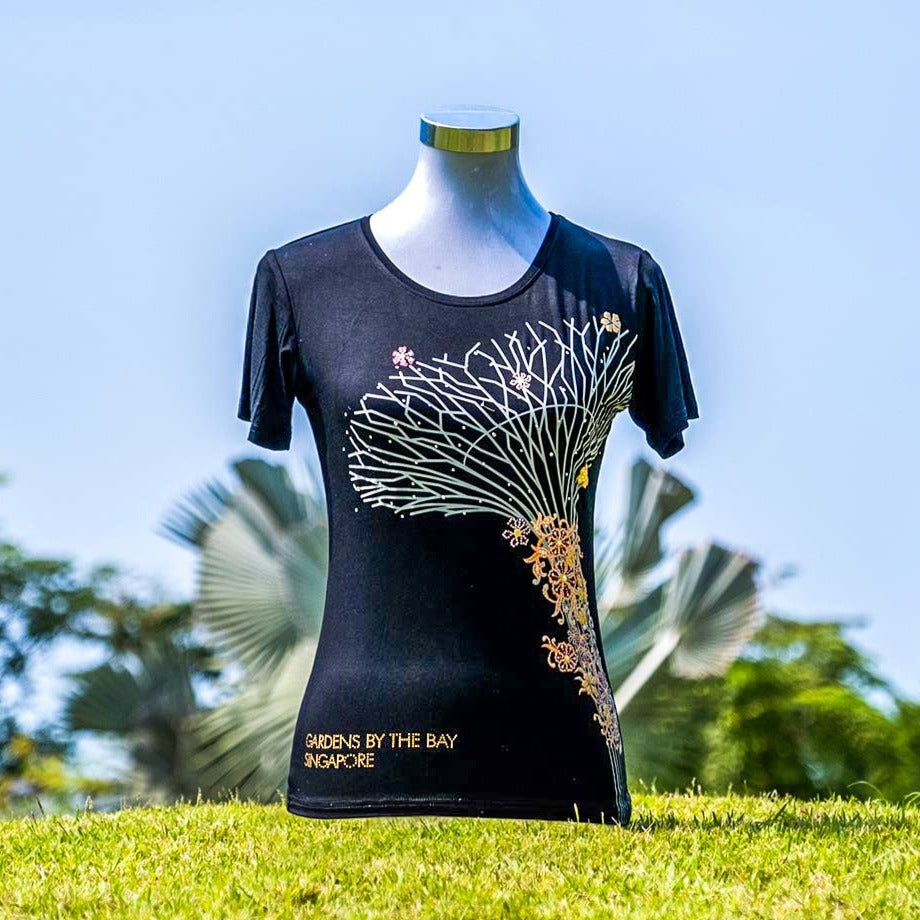 Gardens by the Bay - Ladies' Bamboo T-Shirt Collection - SUPERTREE BAMBOO LADIES’ T-SHIRT (BLACK)