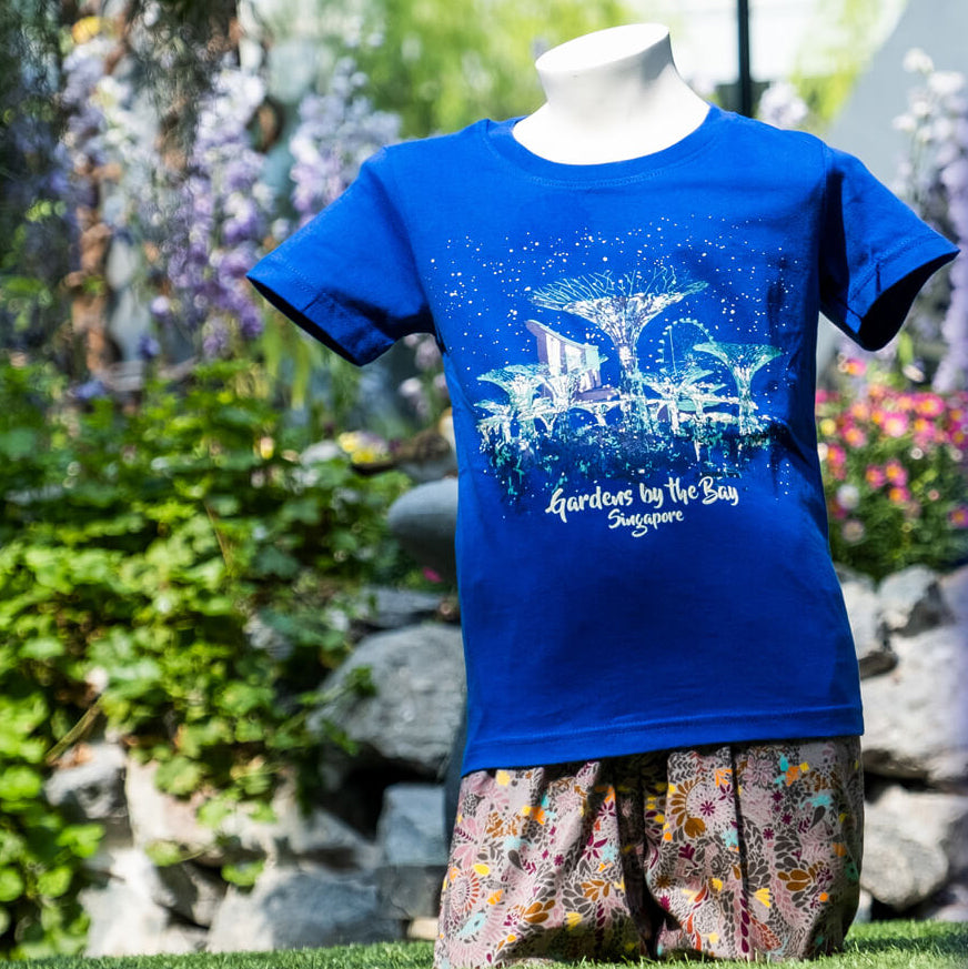 Gardens by the Bay - Family T-Shirt Collection - SUPERTREE GROVE GLOW KIDS T-SHIRT (BLUE)