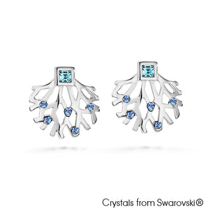 Gardens by the Bay - Costume Jewellery Collection - Supertree Earrings made with SWAROVSKI® Crystals - Aquamarine color