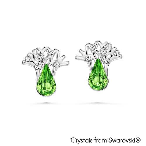 Gardens by the Bay - Costume Jewellery Collection - Supertree Earrings made with SWAROVSKI® Crystals - Fern Green color