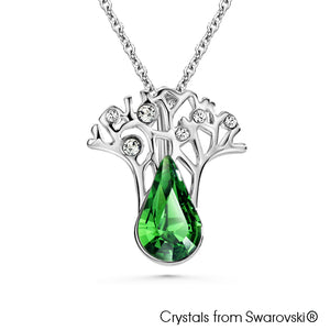Gardens by the Bay - Costume Jewellery Collection - Supertree Necklace made with SWAROVSKI® Crystals - Fern Green color