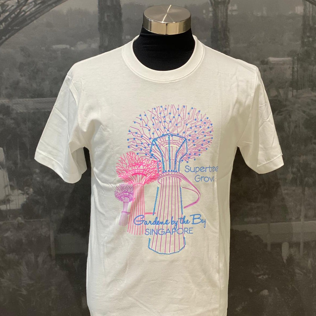 Gardens by the Bay - Merchandise Collection - Ready to Wear - Unisex T-Shirt- Supertree Grove Glow Dot to Dot Men's T-shirt (White)